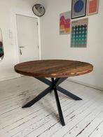 Ronde tafel hout, Huis en Inrichting, Tafels | Eettafels, Ophalen, Gebruikt, Rond, Vijf personen of meer