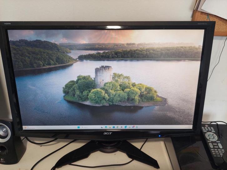 Acer G245HQbid Zwart monitor, Computers en Software, Monitoren, Zo goed als nieuw, 60 Hz of minder, DVI, HDMI, VGA, In hoogte verstelbaar