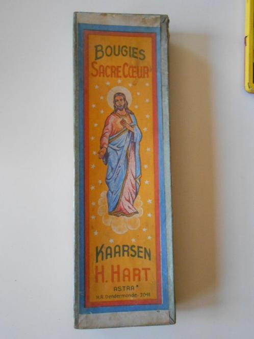 Doos met kaarsen H. Hart . Merk Astra Dendermonde, Collections, Marques & Objets publicitaires, Enlèvement ou Envoi