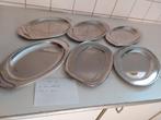 Lot van 6 inox schotels, rvs schalen.Lot van 6 inox schotels, Huis en Inrichting, Keuken | Servies, Ophalen, Zo goed als nieuw