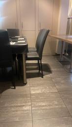 Lot van 94 stoelen zwart leder, Huis en Inrichting, Ophalen, Zo goed als nieuw, Zwart