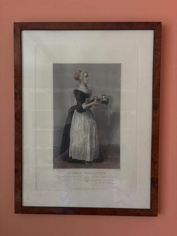 Lithografie “La belle chocolatière” beschikbaar voor biedingen