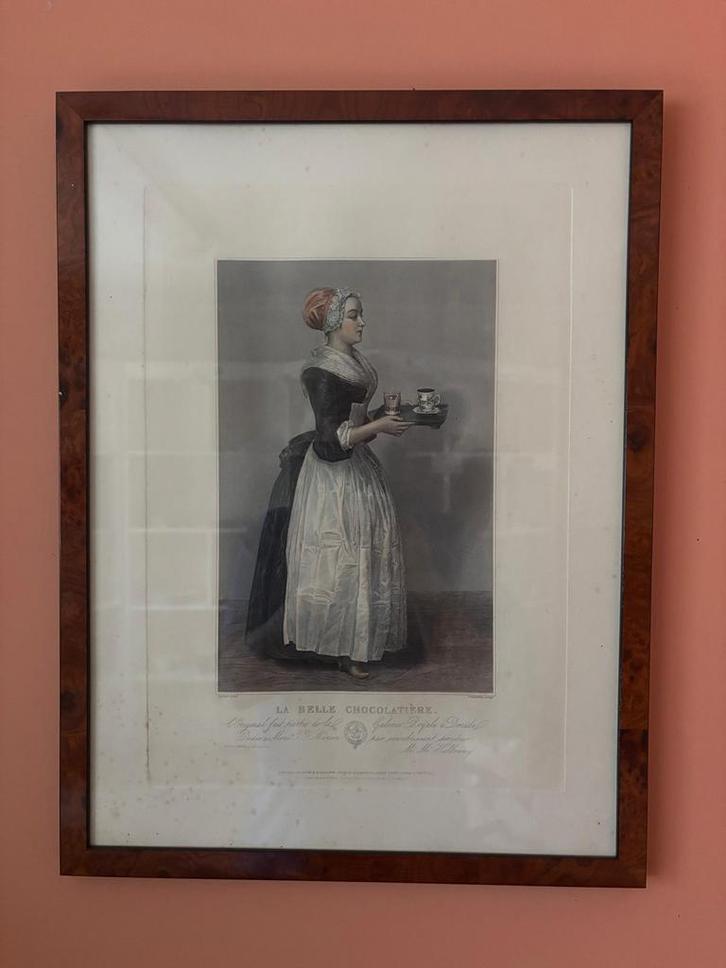 Lithografie “La belle chocolatière”, Antiek en Kunst, Kunst | Litho's en Zeefdrukken, Ophalen