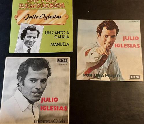3 x Julio Iglesias (45 RPM), Cd's en Dvd's, Vinyl Singles, Gebruikt, Single, Latin en Salsa, 7 inch, Ophalen of Verzenden