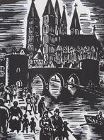 Houtsnede van Frans Masereel: DOORNIK, Verzamelen, Verzenden, 1940 tot 1960, Henegouwen