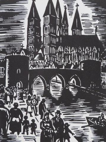 Houtsnede van Frans Masereel: DOORNIK beschikbaar voor biedingen