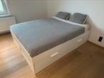 Lit Ikea Brimnes - 160x200 - Tiroir rangements, Huis en Inrichting, Slaapkamer | Bedden, Ophalen, Zo goed als nieuw