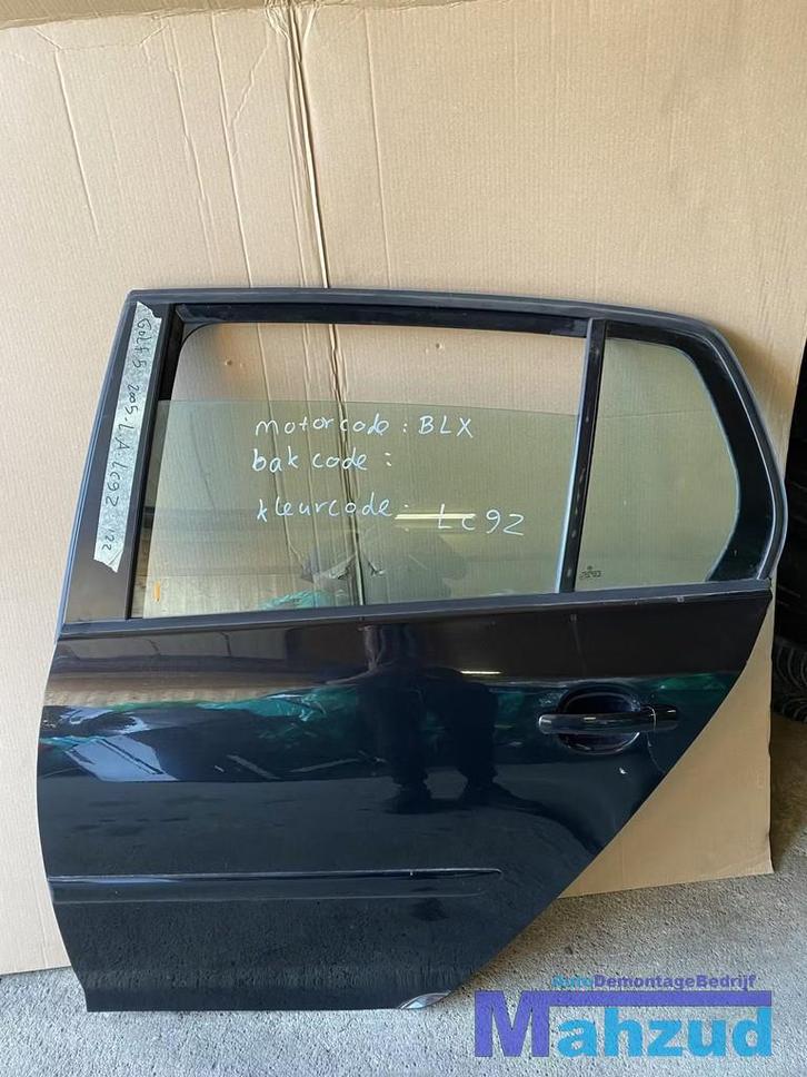 VW Golf 5 Zwart LC9Z Links linker achter deur portier, Auto-onderdelen, Carrosserie, Deur, Volkswagen, Achter, Links, Gebruikt
