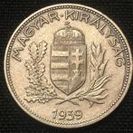 Hongarije - 1 Pengo 1939BP - KM510 - AU+ - 151, Postzegels en Munten, Munten | Europa | Niet-Euromunten, Zilver, Ophalen of Verzenden