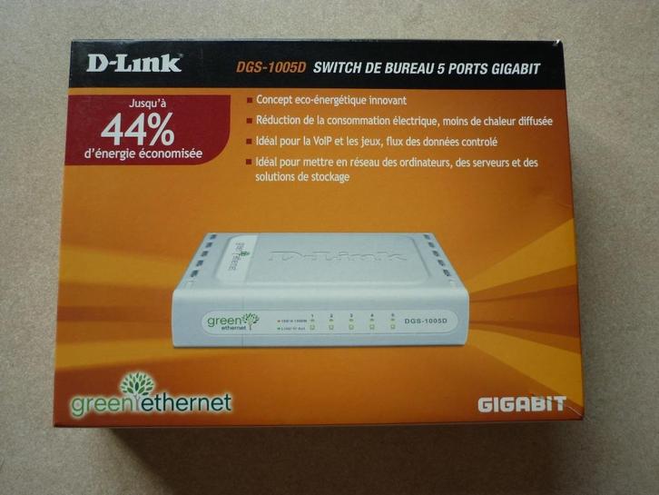 D-Link DGS-1005D switch de bureau 5 ports Gigabit, Informatique & Logiciels, Commutateurs réseau, Comme neuf, Enlèvement