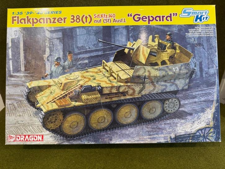 Dragon 1/35 6469 German Flakpanzer 38(t) Gepard, Hobby en Vrije tijd, Modelbouw | Auto's en Voertuigen, Zo goed als nieuw, Tank