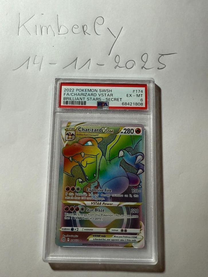Pokémon Brilliant Stars Charizard VSTAR PSA graded card, Hobby en Vrije tijd, Verzamelkaartspellen | Pokémon, Zo goed als nieuw