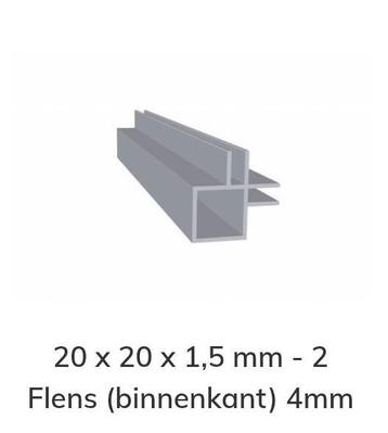 Aluminium kokerprofiel met dubbele hoekflens 4mm, Enlèvement, Neuf