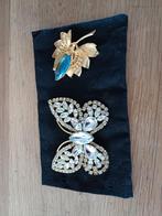 BROCHEN..Vlinder & Blad zilver verguld., Ophalen of Verzenden, Zo goed als nieuw, Zilver, Zilver
