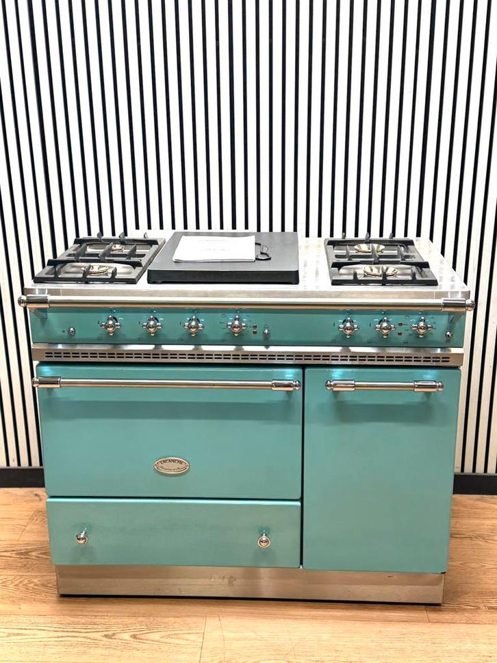 Unieke Lacanche Fornuis Koraalblauw / Coupe de feu 110 cm, Electroménager, Fours, Comme neuf, Autoportant, 60 cm ou plus, 60 cm ou plus