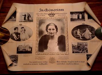 koningin Astrid 100 jaar oude poster . herdenking  beschikbaar voor biedingen