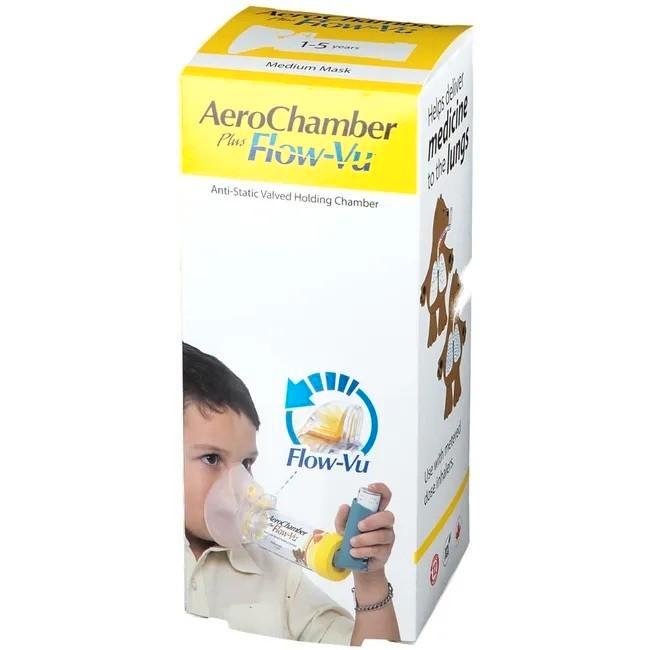 Aerochamber Plus Flow-Vu kinderen tot 5j (met masker), Diversen, Verpleegmiddelen, Zo goed als nieuw, Ophalen