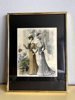 Dessins de mode français originaux encadrés de 1900, Antiquités & Art, Art | Eaux-fortes & Gravures, Enlèvement ou Envoi