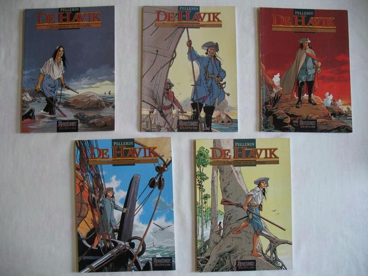 De Havik, Pellerin, nrs 1 t/m 5, 1ste druk, Boeken, Stripverhalen, Zo goed als nieuw, Meerdere stripboeken, Ophalen of Verzenden