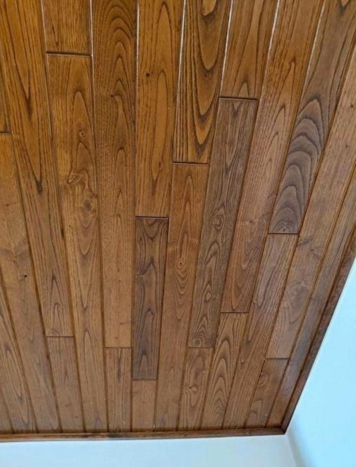 Retro houten schrootjesplafond - eiken planken plafond, Doe-het-zelf en Bouw, Hout en Planken, Eiken, Ophalen