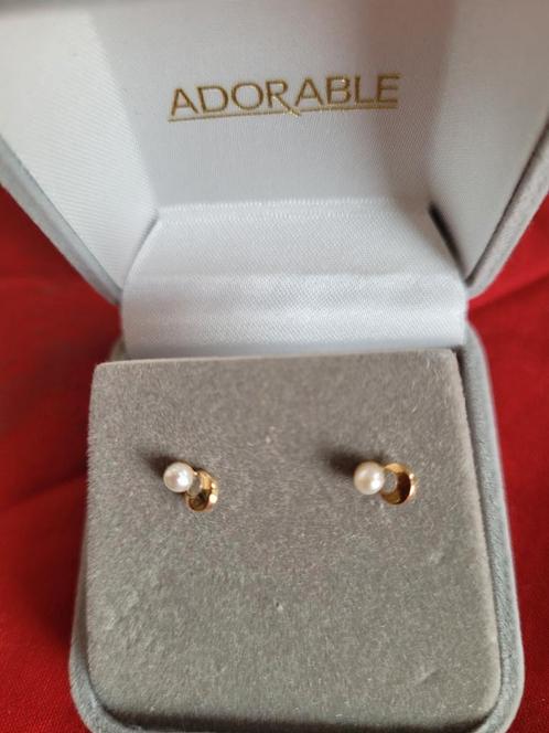 Kleine schattige oorbel in 18 karaats goud, 3 g, Handtassen en Accessoires, Manchetknopen, Nieuw, Goud, Verguld, Ophalen of Verzenden