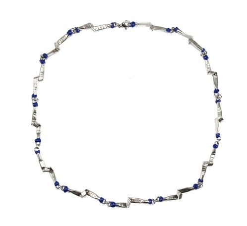 Sapphire Spiral halsketting, Handtassen en Accessoires, Kettingen, Nieuw, Blauw, Verzenden