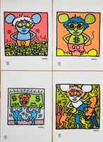 Unieke set (4 Litho+certificaten) Keith Haring “Andy Mouse”, Antiek en Kunst, Kunst | Litho's en Zeefdrukken, Ophalen of Verzenden