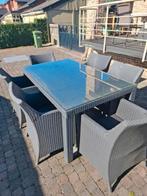 6 stoelen en tafel, Tuin en Terras, Tuinsets en Loungesets, Ophalen, Gebruikt