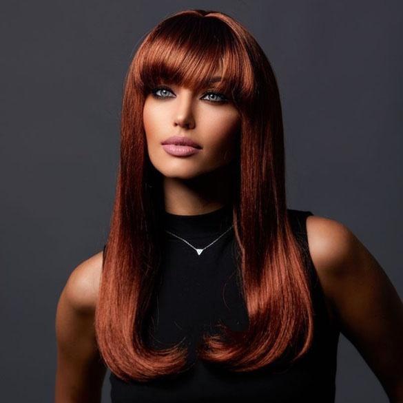 Pruik lang steil rood haar model Kelly kleur 130, Handtassen en Accessoires, Uiterlijk | Haarverzorging, Nieuw, Verzenden