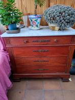 commode 4 tiroirs, dessus en marbre blanc nouveau, Maison & Meubles, Enlèvement, Utilisé