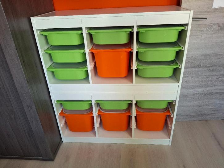 Opbergkast met 7 bakken (incl. deksels) x 2, Kinderen en Baby's, Kinderkamer | Commodes en Kasten, Gebruikt, Kast, Minder dan 90 cm