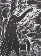 Houtsnede Frans Masereel: GENT: de Vrijdagmarkt, Verzamelen, Verzenden, 1940 tot 1960, Oost-Vlaanderen