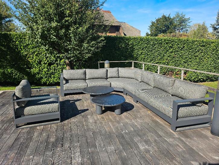 Salon de jardin, Tuin en Terras, Tuinsets en Loungesets, Zo goed als nieuw, Tuinset, Aluminium, 7 zitplaatsen, Bank, Bijzettafel