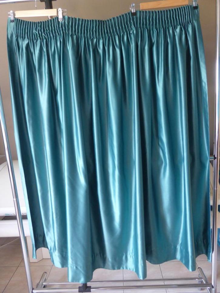 Overgordijnen, Huis en Inrichting, Stoffering | Gordijnen en Lamellen, Zo goed als nieuw, Blauw, Groen, Overige kleuren, Ophalen