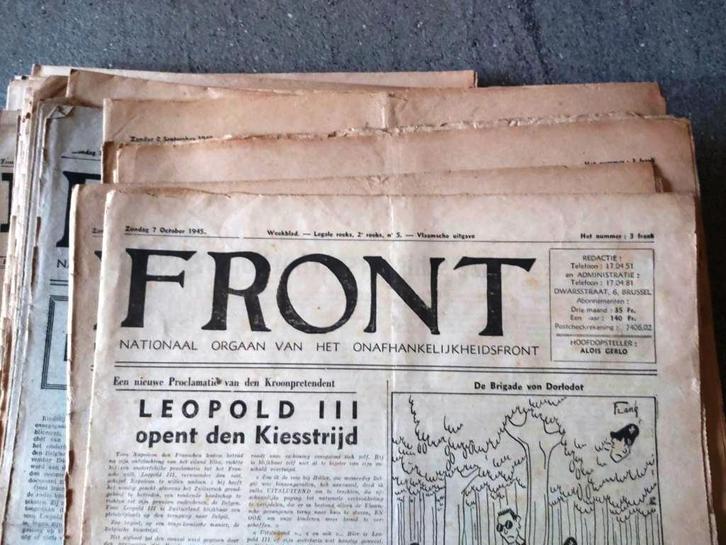 Front Partizaan Verzet Weerstand Breendonk Brigade Legioen, Verzamelen, Tijdschriften, Kranten en Knipsels, Krant, 1940 tot 1960