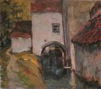 BASECQ Fernand (1886-1961) 70x80cm Kanaal in Brugge., Antiek en Kunst, Ophalen of Verzenden