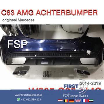 W205 C63 S AMG ACHTERBUMPER + DIFUSER ORIGINEEL Mercedes C K beschikbaar voor biedingen