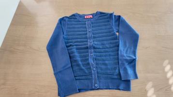 Gilet / cardigan blauw K3 JBC m 134 / 140, Enlèvement ou Envoi, Pull ou Veste, JBC, Comme neuf