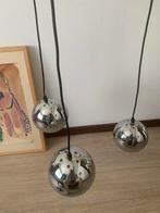 Vintage Space Age design hanglamp 3 lichtpunten chroom, Ophalen of Verzenden