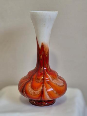 Vase vintage en opaline Carlo Moretti années 1970, Enlèvement ou Envoi, Orange