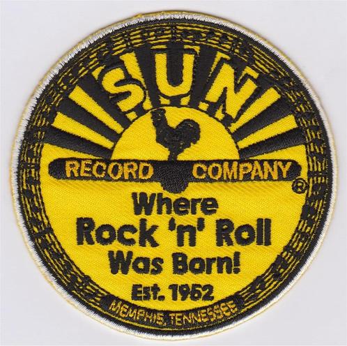 Sun Record Company Rock n Roll stoffen opstrijk patch emblee, Verzamelen, Muziek, Artiesten en Beroemdheden, Nieuw, Kleding, Verzenden