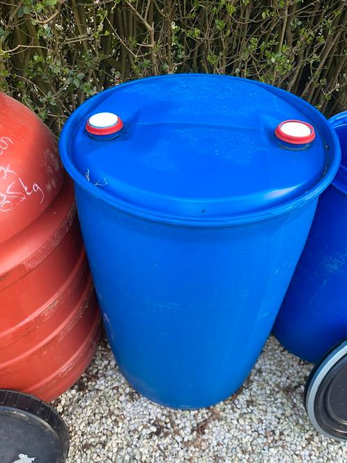 Vat wasblik plastic vat 60l 120l 220l 240l 260l, Tuin en Terras, Regentonnen, Zo goed als nieuw, Kunststof, 150 liter of meer