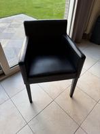 eettafel stoelen, Ophalen, Zwart lederen kuipstoel, Zwart, Leer