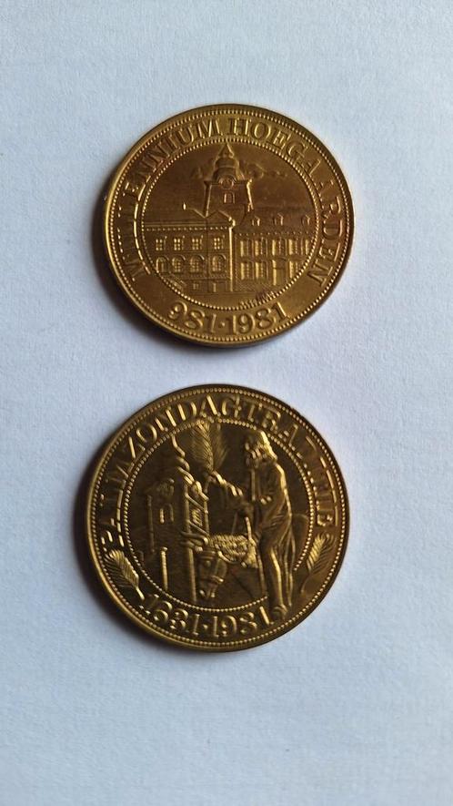 Set 2 munten Patakon Milennium Groot Bijgaarden, Postzegels en Munten, Penningen en Medailles, Ophalen of Verzenden