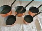 5 casseroles anciennes en cuivre, Verzenden, Koper