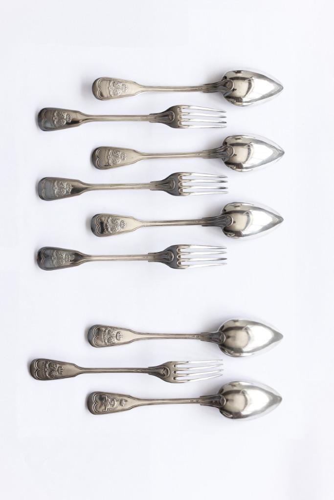 Zilveren Tafel bestek set 1914, Antiek en Kunst, Antiek | Bestek, Ophalen of Verzenden
