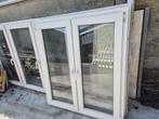 Fenêtre PVC blanc structuré bois 140cm 284cm, Doe-het-zelf en Bouw, Glas en Ramen, Ophalen, Gevelraam of Ruit, Gebruikt, 120 tot 160 cm