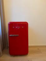 SMEG Koelkast 50's style rood, 100 tot 150 liter, Met vriesvak, Gebruikt, 85 tot 120 cm
