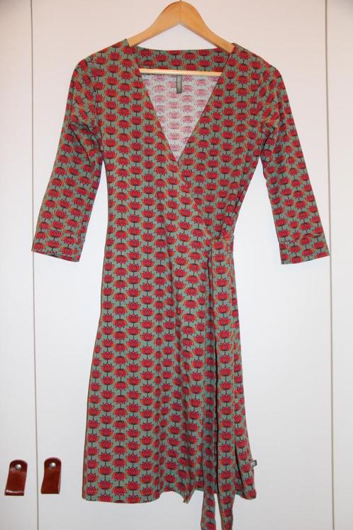 Robe portefeuille verte fleurie Tranquillo S, Kleding | Dames, Jurken, Gedragen, Maat 36 (S), Groen, Ophalen of Verzenden