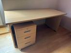 Bureau in beuk met ladekast, Huis en Inrichting, Ophalen, Zo goed als nieuw
